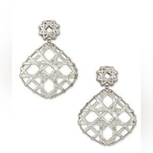 Kendra Scott NATALIE Silver Statement Earrings | Rhodium | Retired